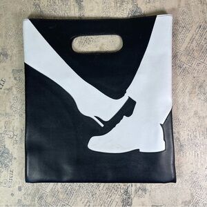 TRANSVERSION vintage faux leather tote bag jet setter travel 70s